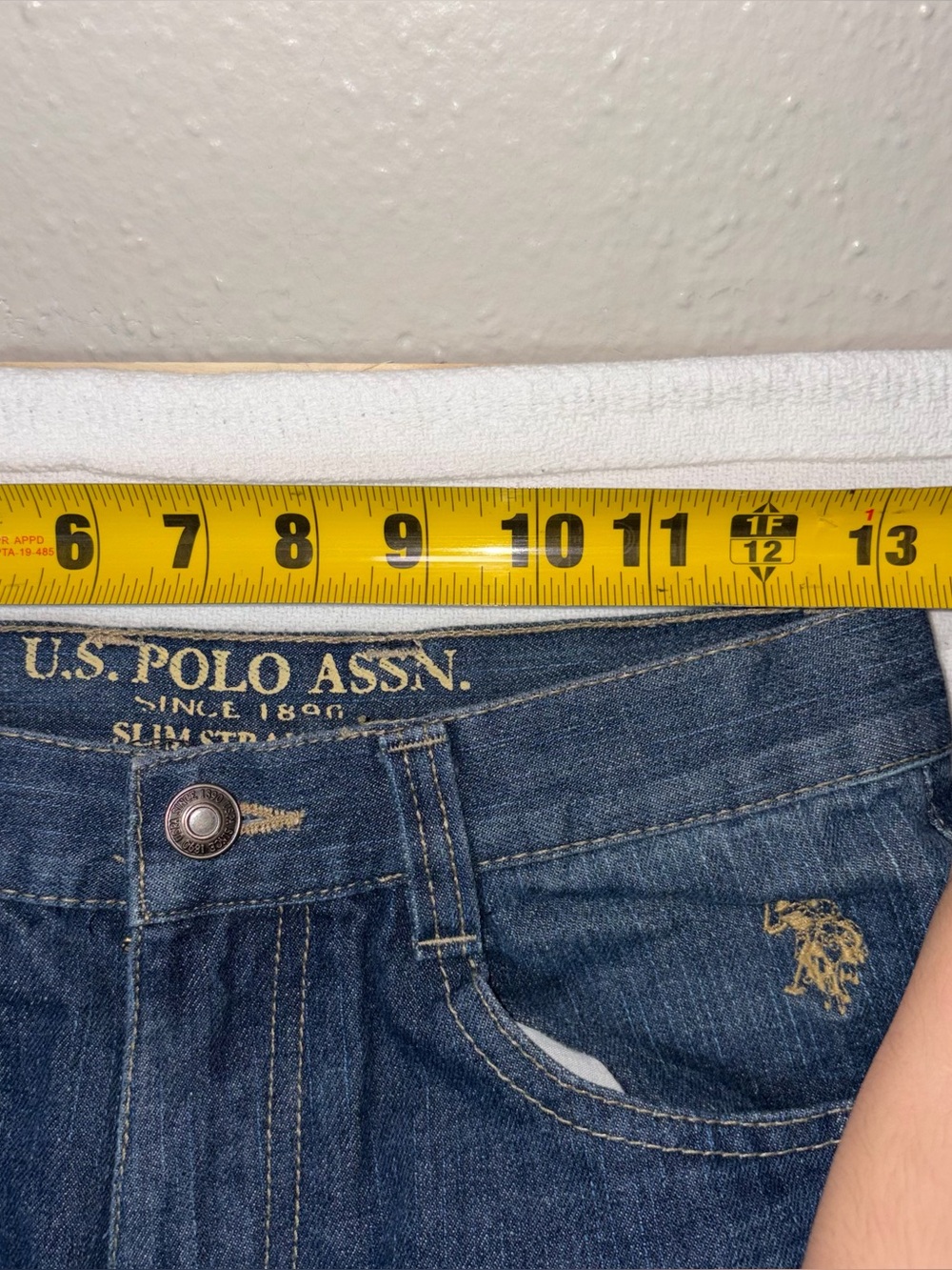 Vintage US Polo Assasin Embroidered High Rise Straight Jeans Size 26 Western - Picture 9 of 11